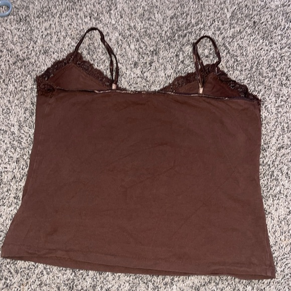 brown tank with lace deep vneck size Medium - Picture 8 of 16